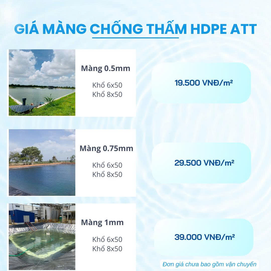 Bảng giá màng chống thấm HDPE