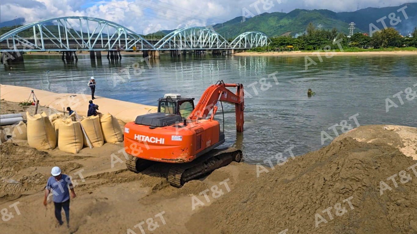 Thi công túi vải địa kỹ thuật 