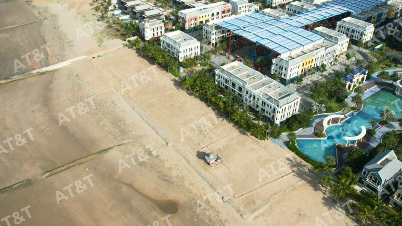 Chuẩn bị mặt bằng để thi công ống Geotube