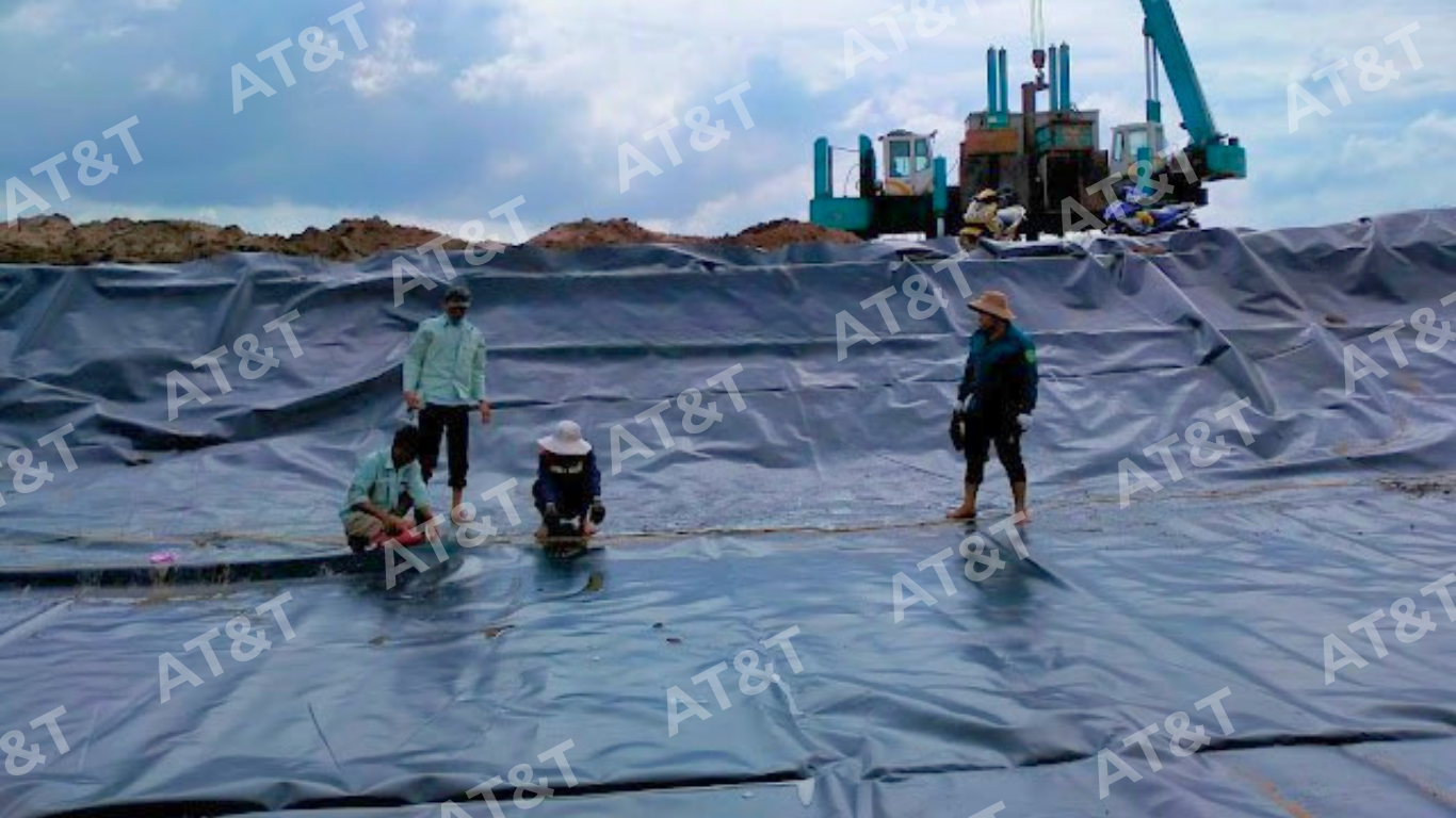 Tiến hành hàn bạt HDPE bằng máy hàn chuyên dụng