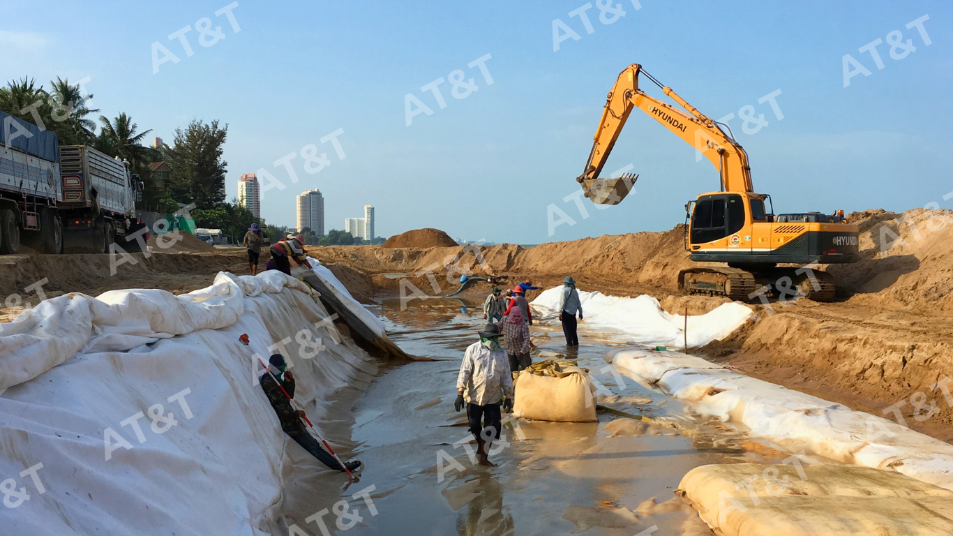 Chuẩn bị mặt bằng và vật liệu để thi công