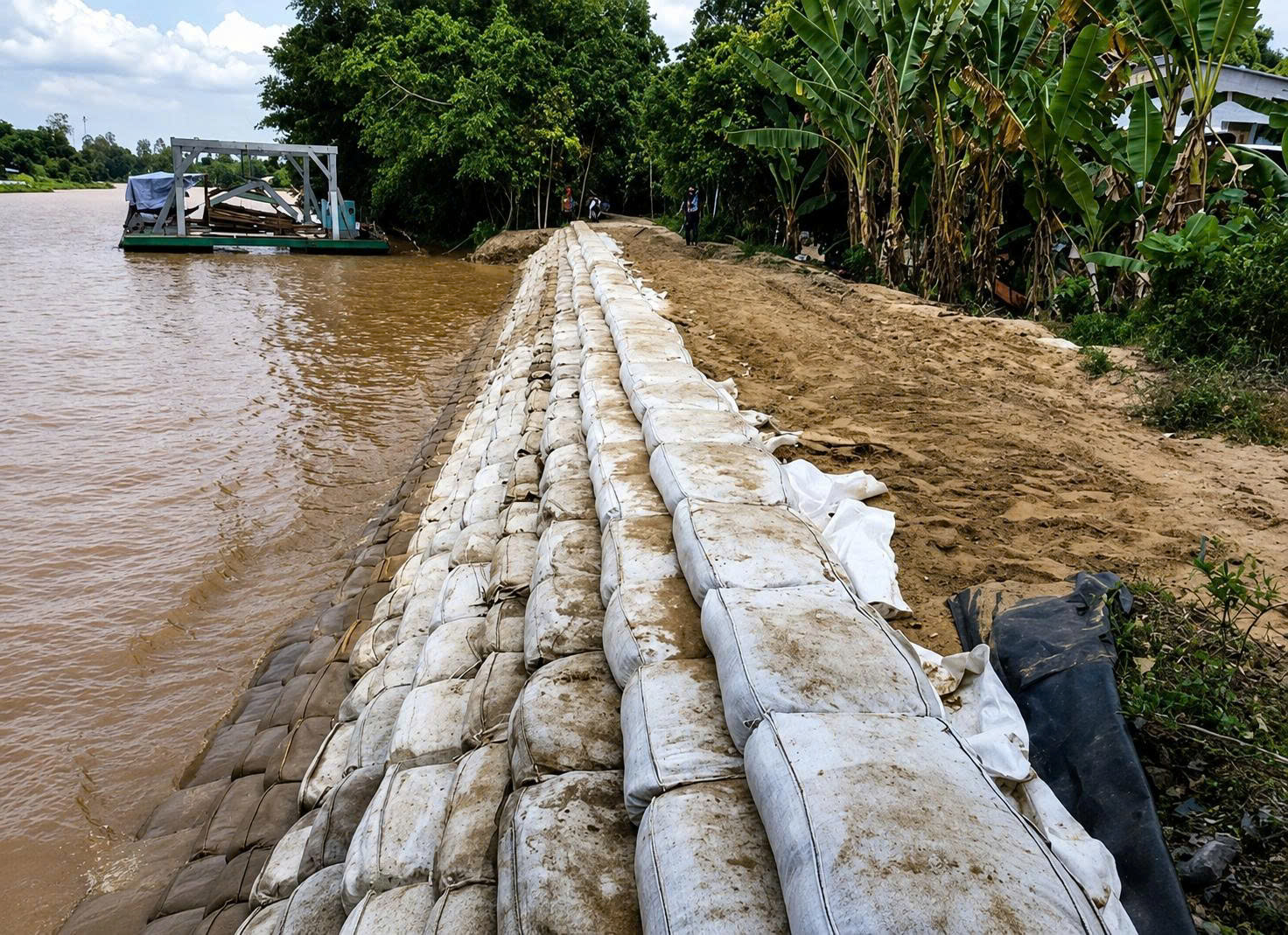 Hình: Bao địa kỹ thuật Geobag chống sạt lở bờ sông
